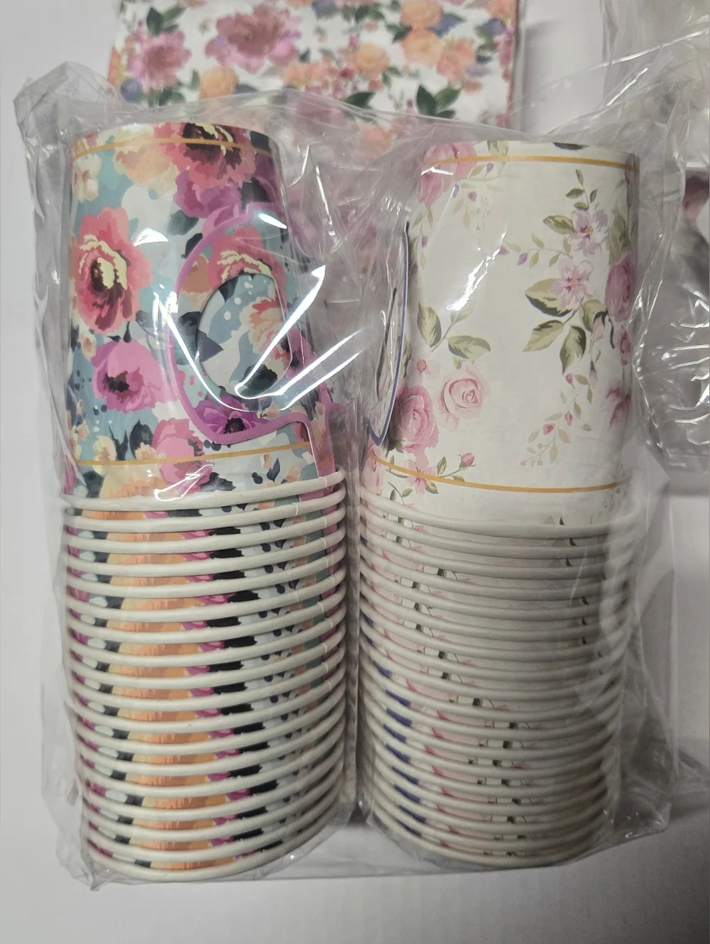 Floral Tea Party Set 36 Cups Baby Shower Wedding Party Supplies Plates Napkins